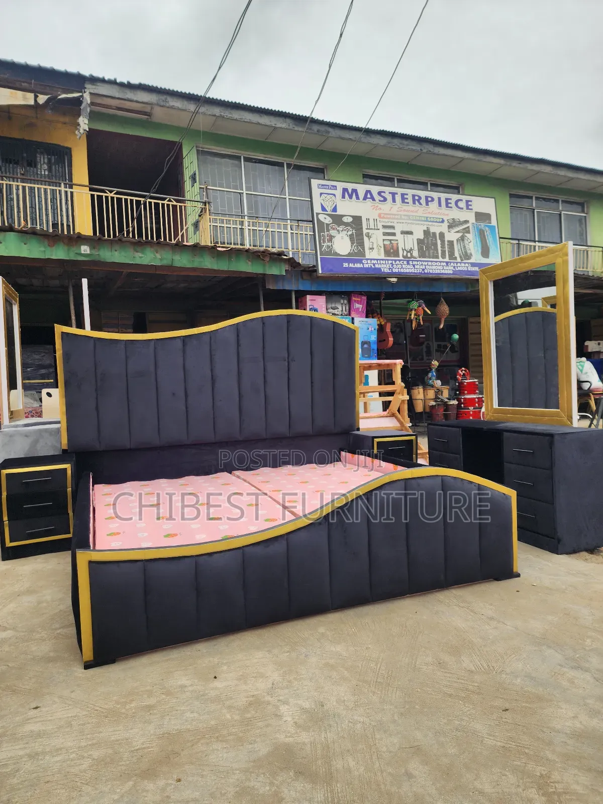 Quality 6by6 Complete Set of Upholstery Padded Bed Frame