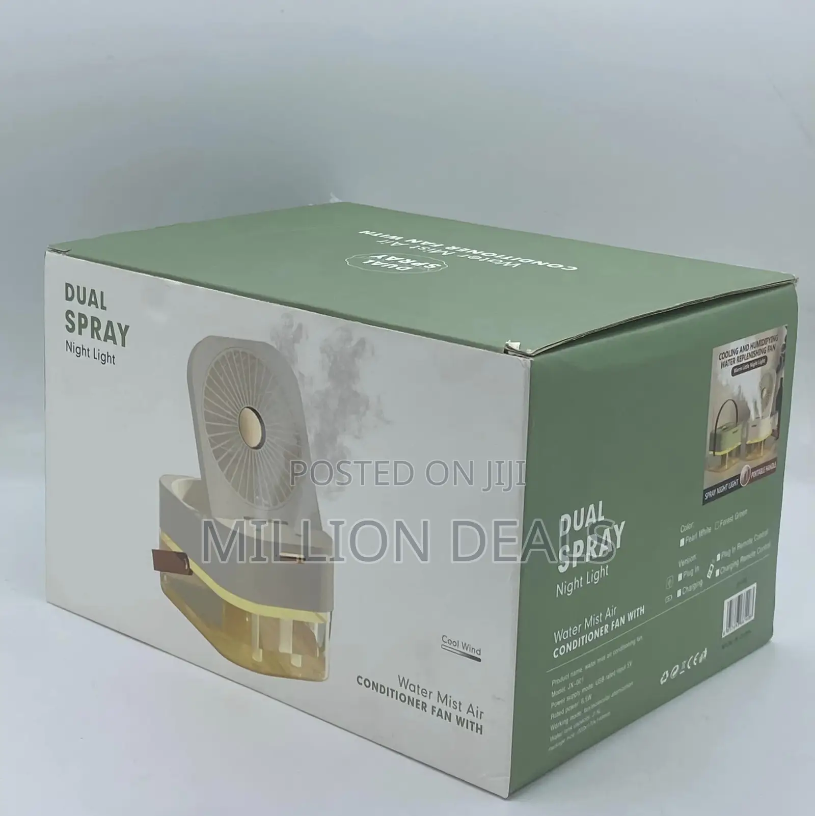 Dual Spray Night Light Water Mist Air Fan