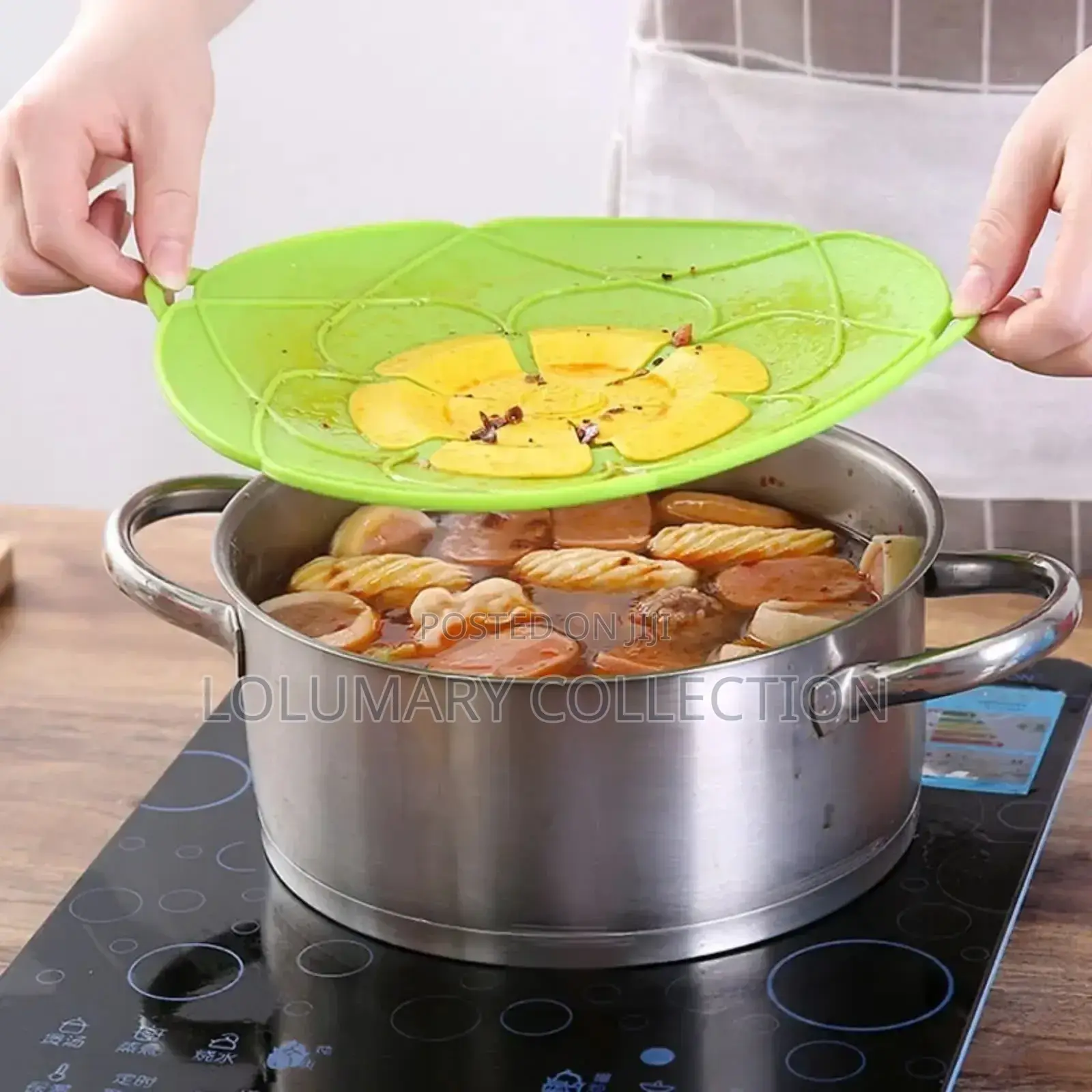 Silicone Lid Spill Stopper Cover for Pot Pan Kitchen
