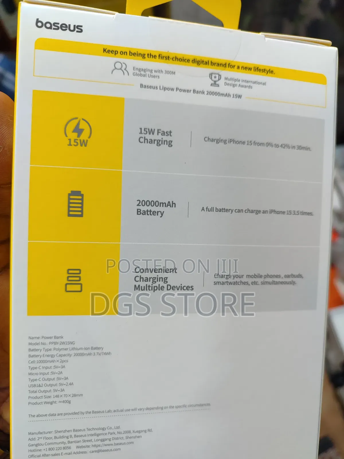 Baseus Lipow 20,000mah 15w Power Bank