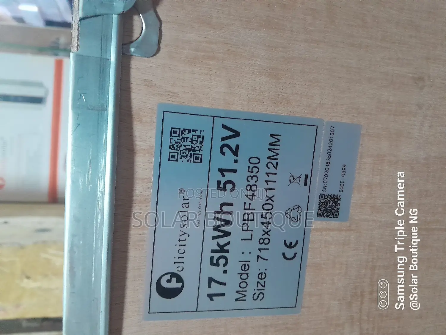 17.5kwh 51.2v Felicity Lithium Battery