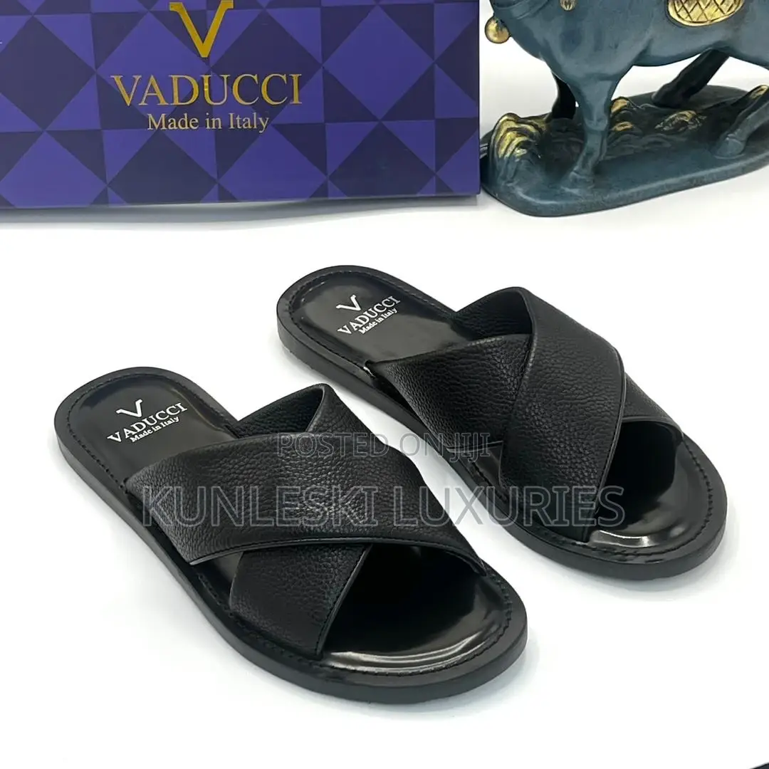 Original Vaducci Italian Leather Slippers in 4 Colors Ways