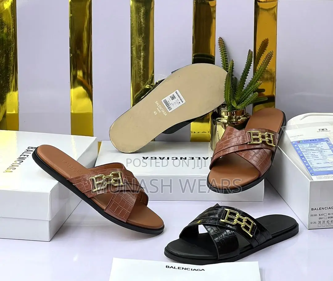Men Quality Leather Slipers