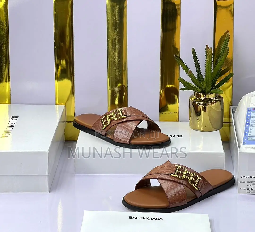 Men Quality Leather Slipers