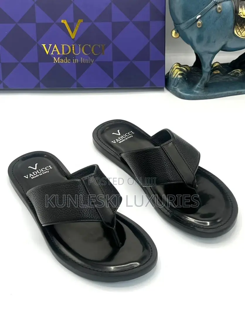 Original Vaducci Italian Leather Slippers for Men