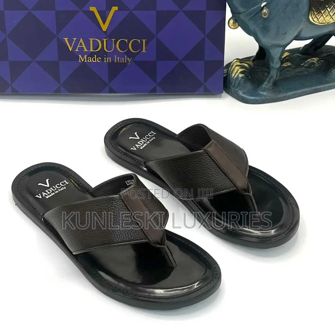 Original Vaducci Italian Leather Slippers for Men