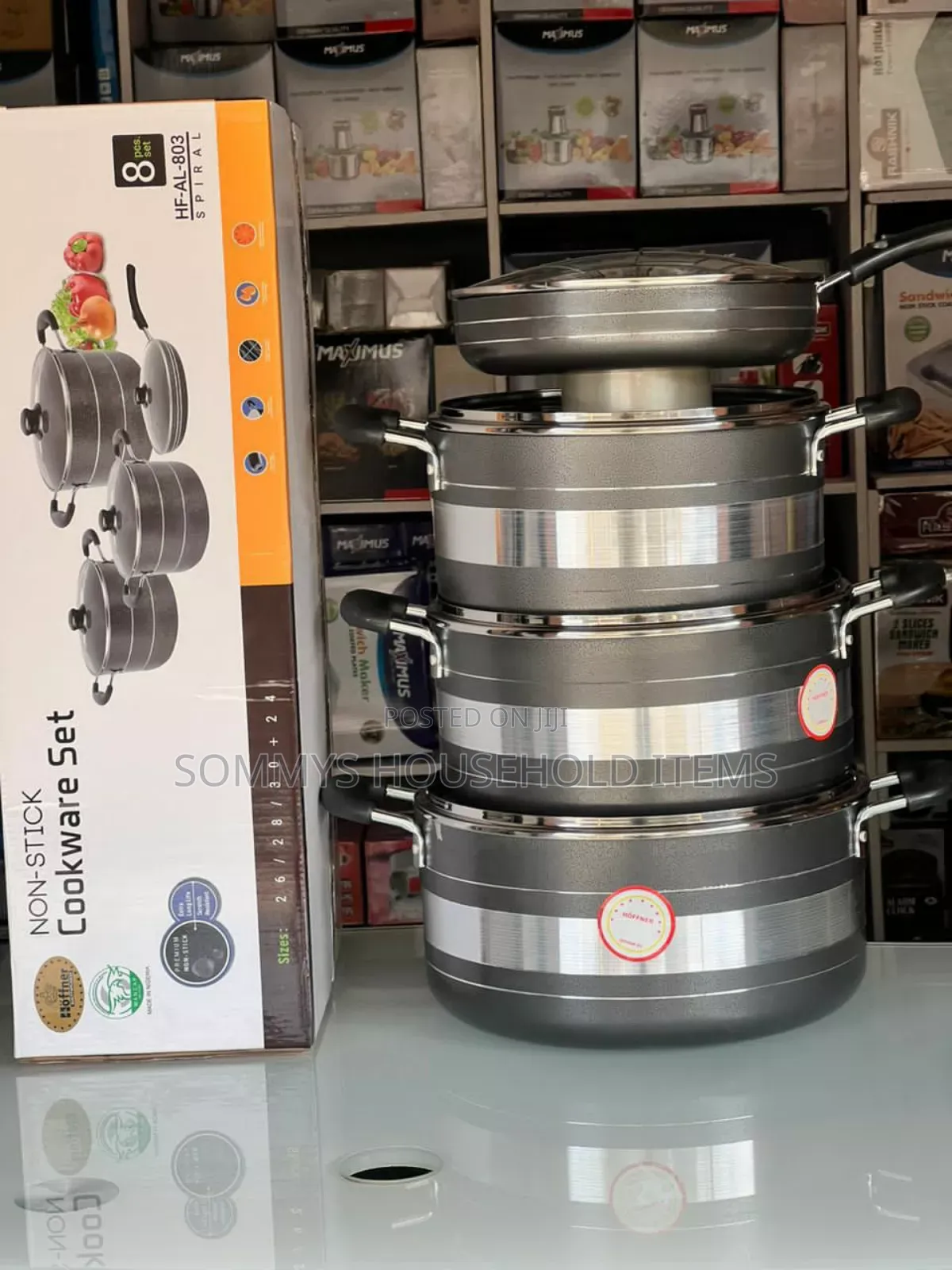 8pcs H.F 801 Nonstick Pot With Frypan