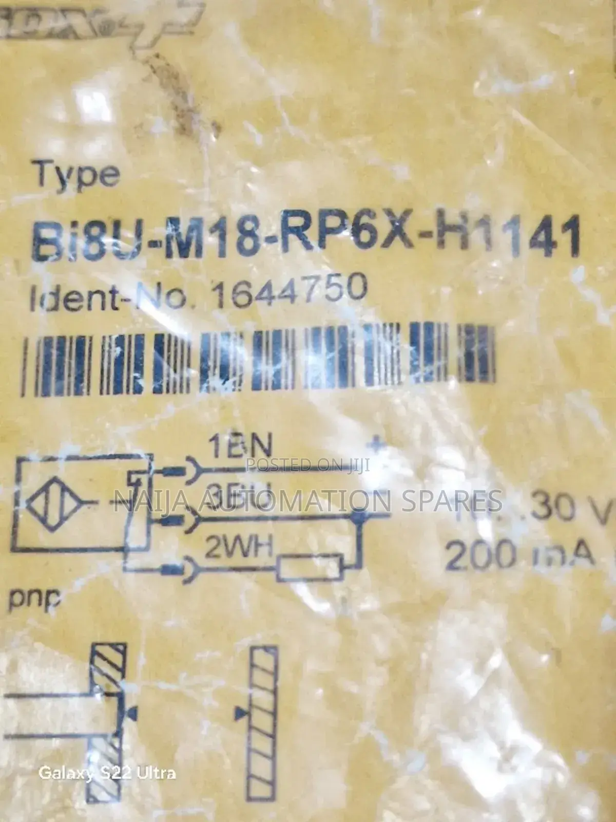 Turck Inductive Sensor | BI8U-M18-RP6X-H1141 | 1644750