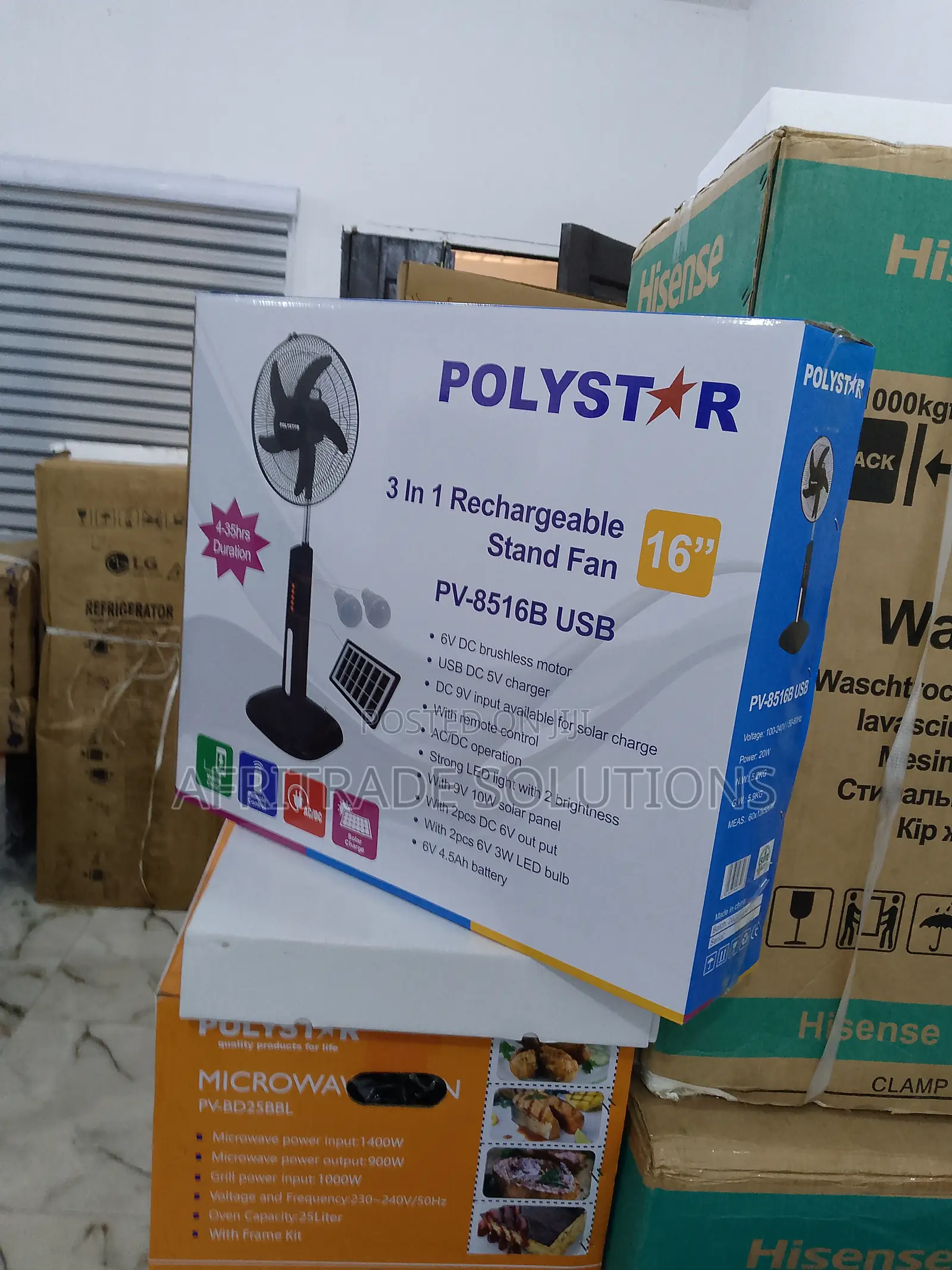 Reliable 16 Inch Rechargeable Polystar Fan-