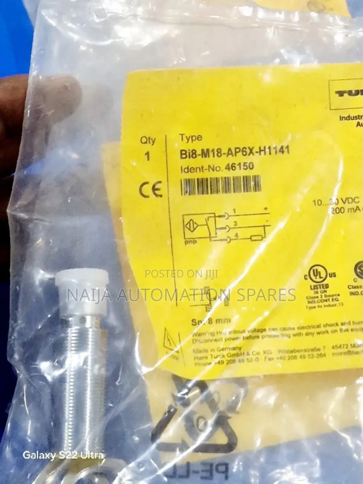 Turck Inductive Proximity Sensor Bi8-M18-Ap6x-H1141 | 46150