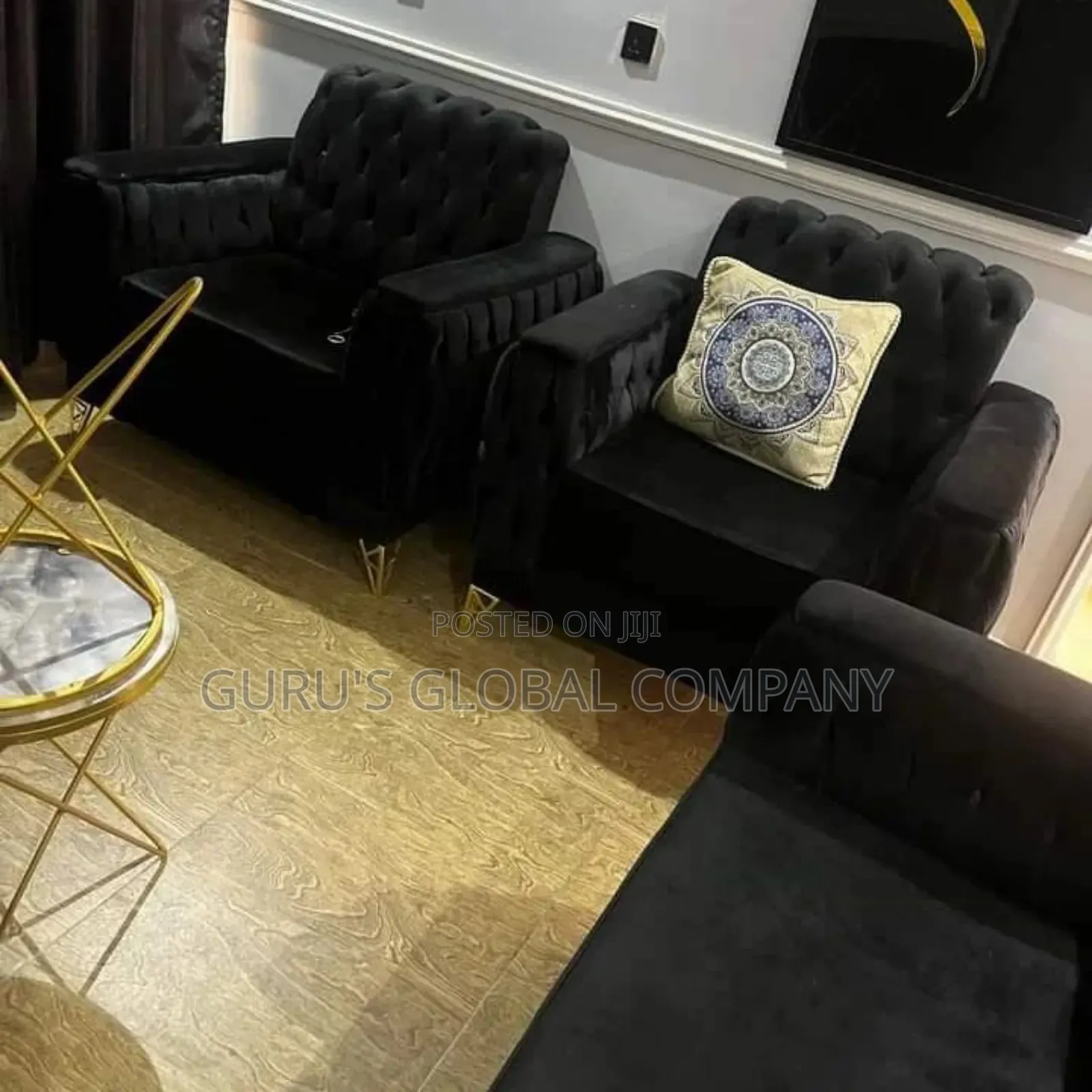 7 Seater Luxury Brown, Black Chairs