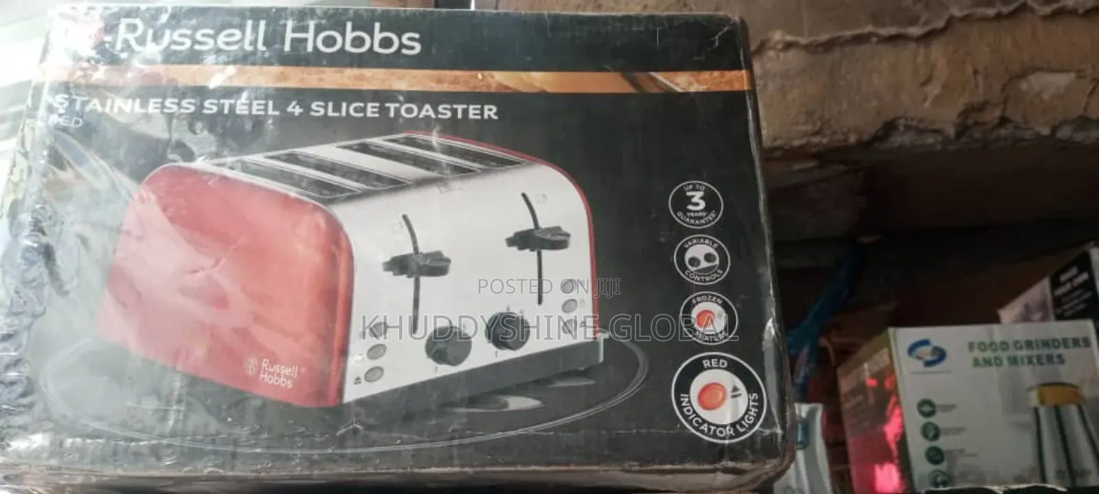 Russe Hobbs Stainless Steel 4 Slice Toaster Cream 3 Red