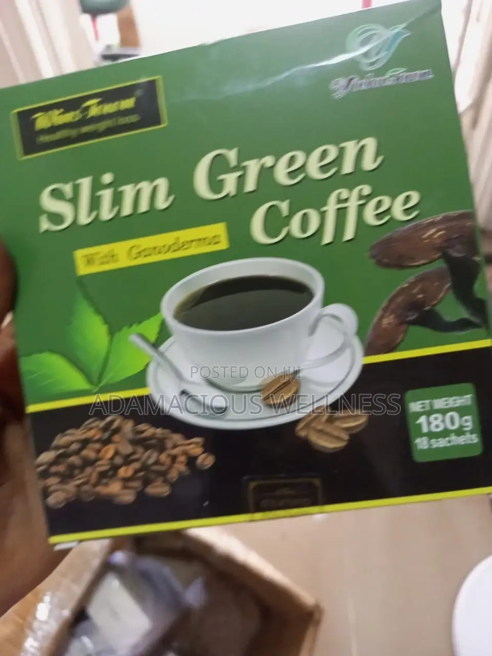 Slim Green Coffee Ganoderma ₦10,000 180g 18 Sachets Weight Loss