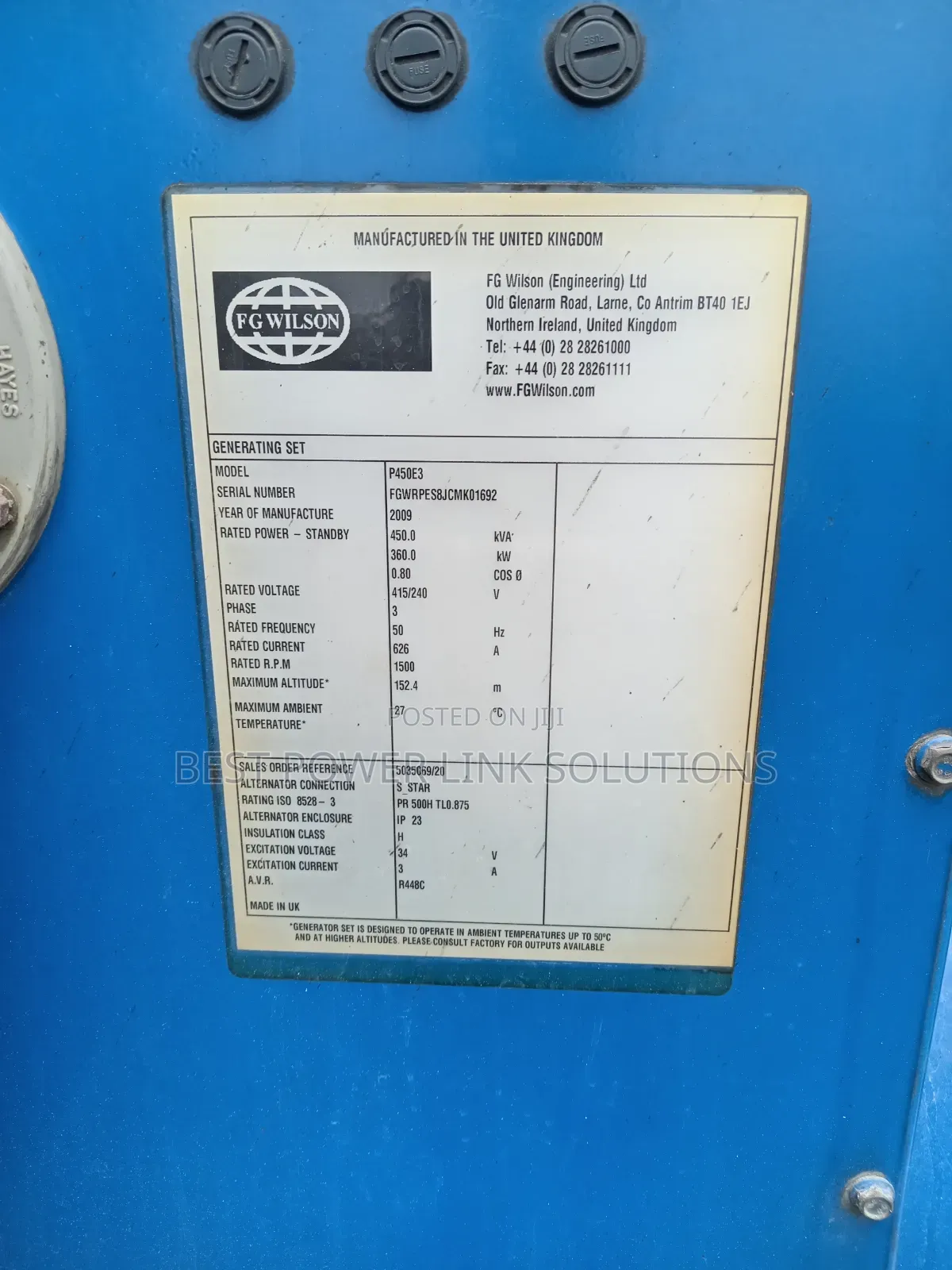 400kva UK Perkins Generator for Sale