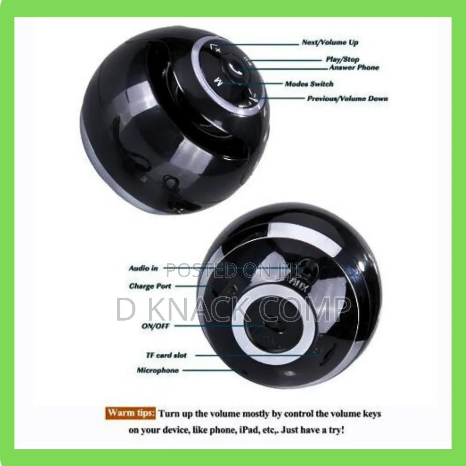 A18 Portable Bluetooth RGB Led Speaker Ball FM Radio MP3