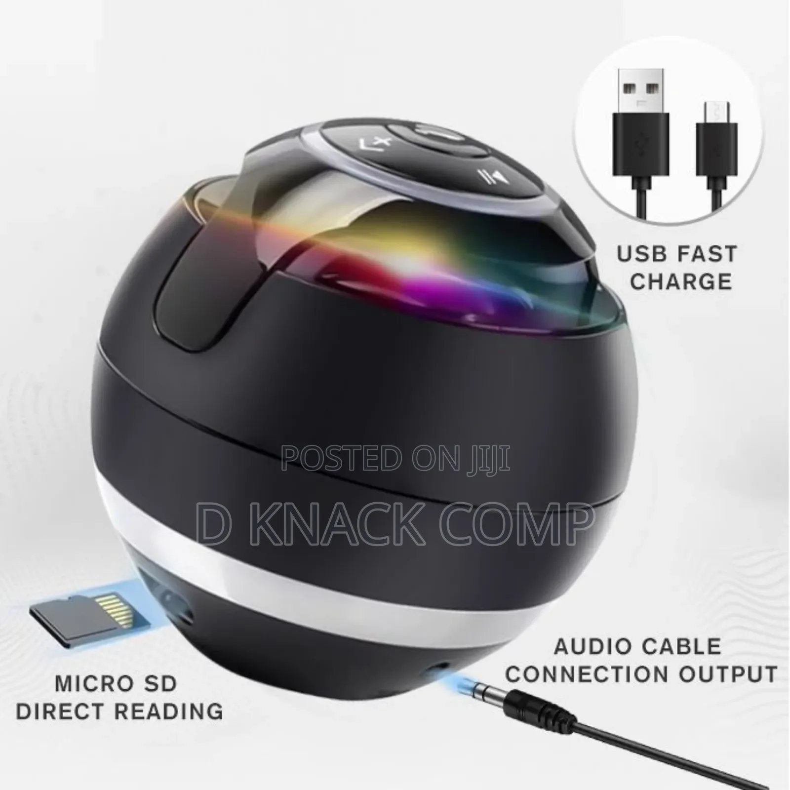 A18 Portable Bluetooth RGB Led Speaker Ball FM Radio MP3