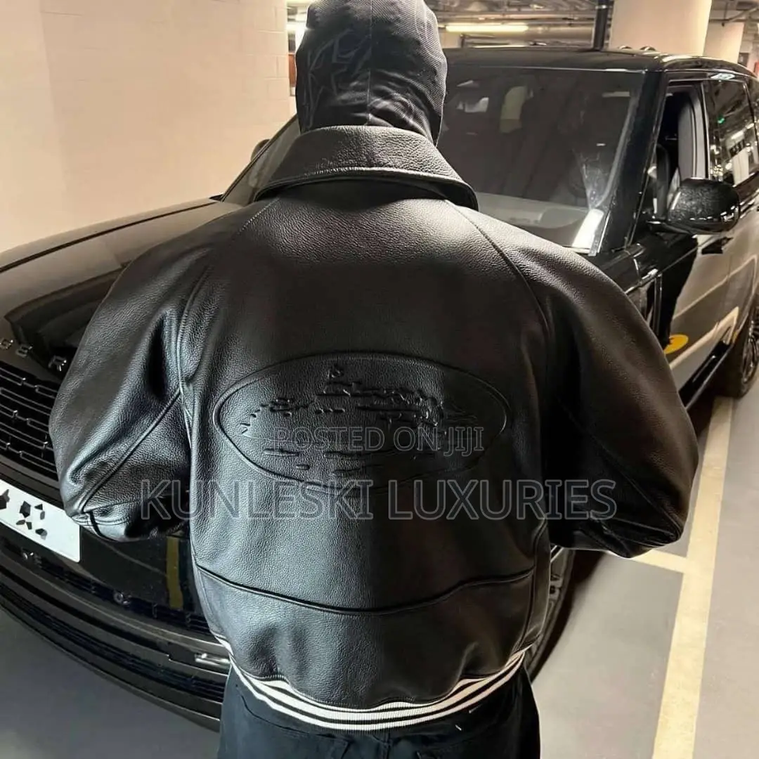 High Quality Corteiz RTW Skydive Black Leather Jacket