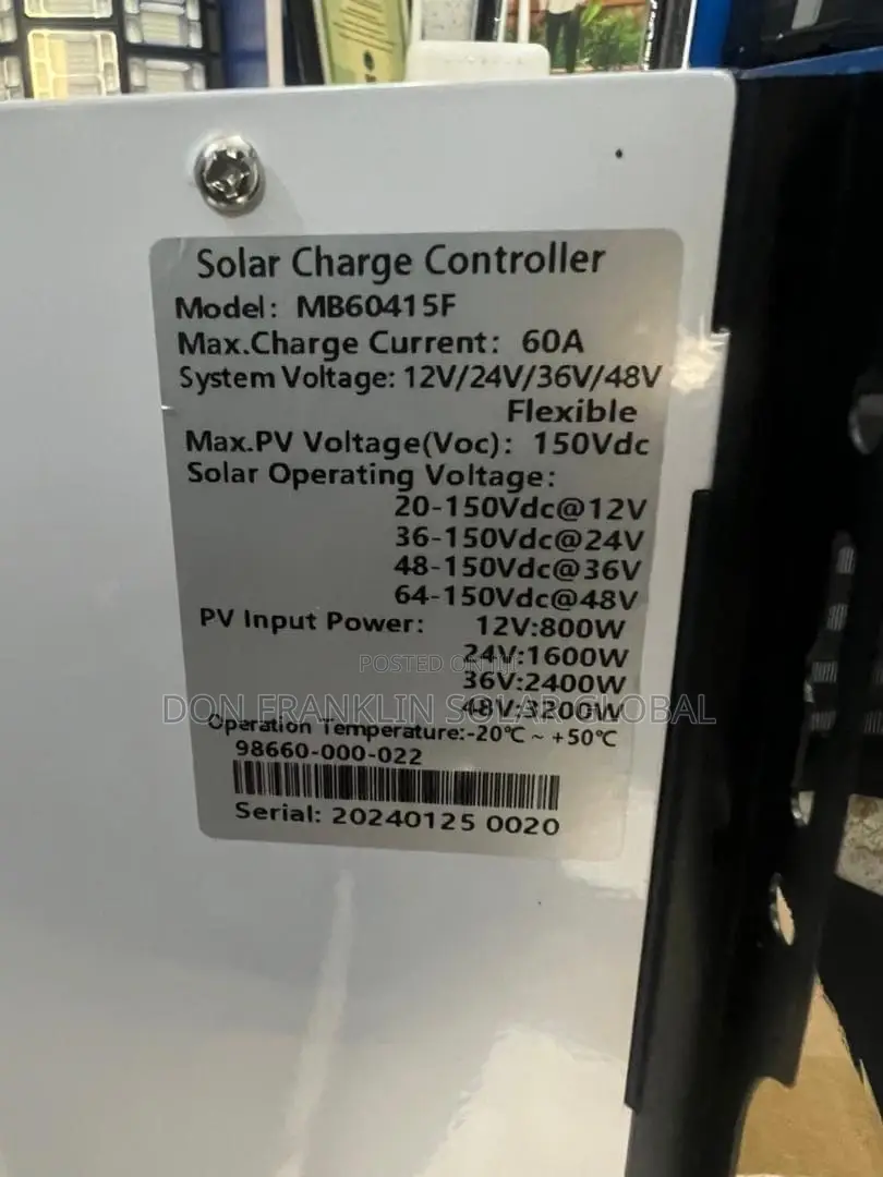 60ah/24v/36v/48v Techfine MPPT Solar Charger Controller