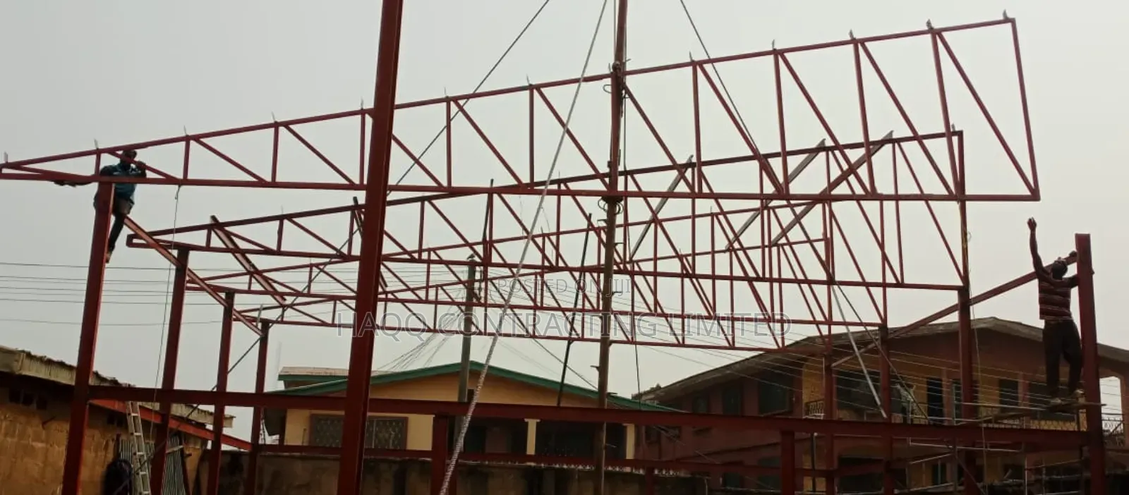 Warehouse Steel Construction; Structural Columns and Roofing