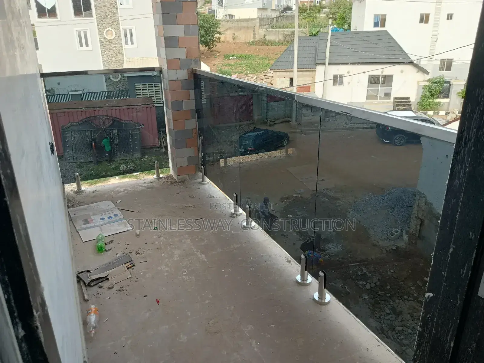 Balcony Purifier/ Beautifier Spigot Stand/Dark Grey Glass
