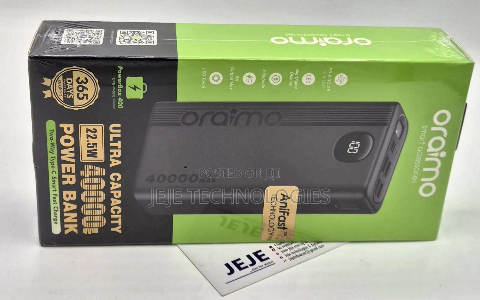 Oraimo 40,000 Mah Powerbank Opb - P40000