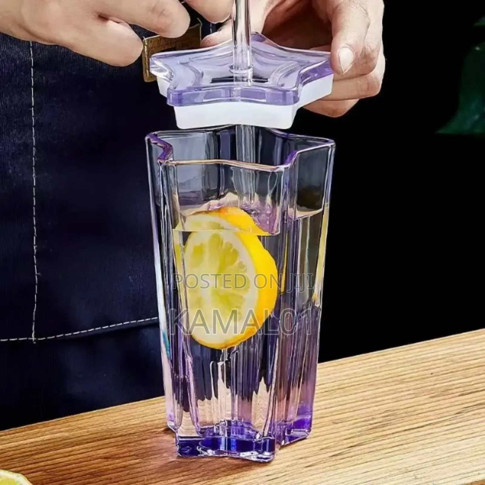 300ml Straw Tumbler Glass Star Drinking Cups