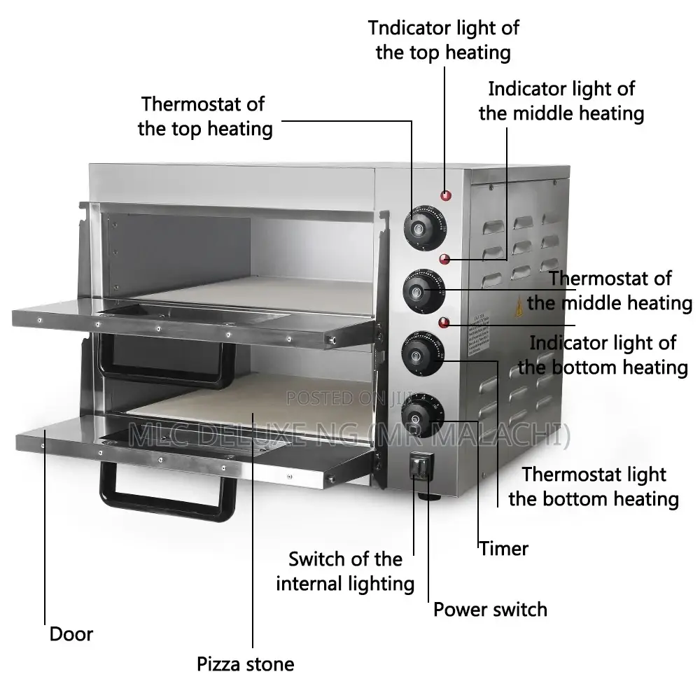 Double Decker Mini Electric Pizza Oven (With Stone)2B Pizzas