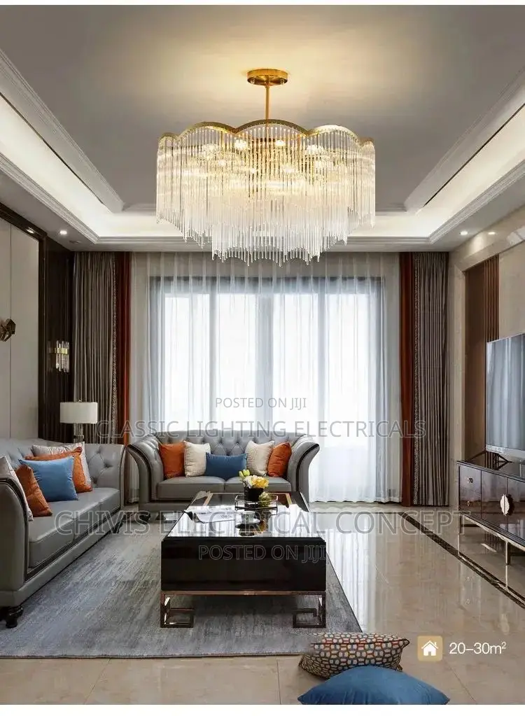 Clear Glass Ceiling Chandelier 2024 New Golden Hanging Lamps