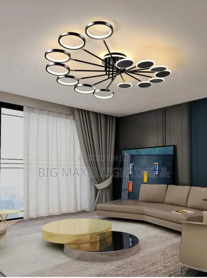 Modern 2024 Led Ceiling Chandelier Black