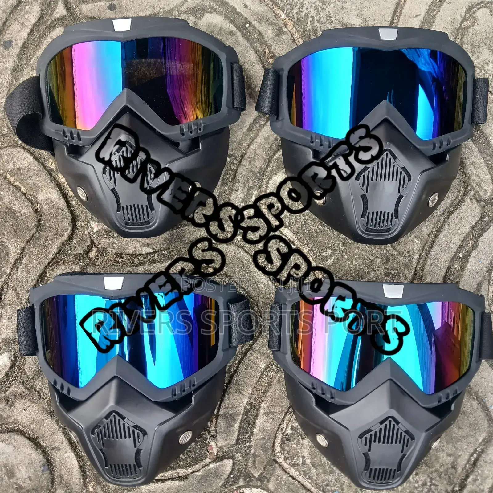 1pc Sports Goggles Face Mask Detachable Adjustable Glasses