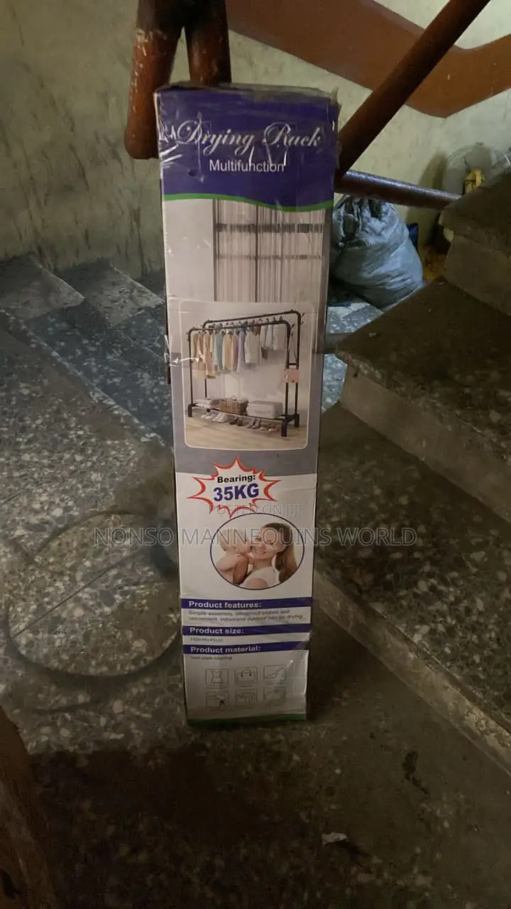 35kg Load Capacity Double Clothes Rack Display