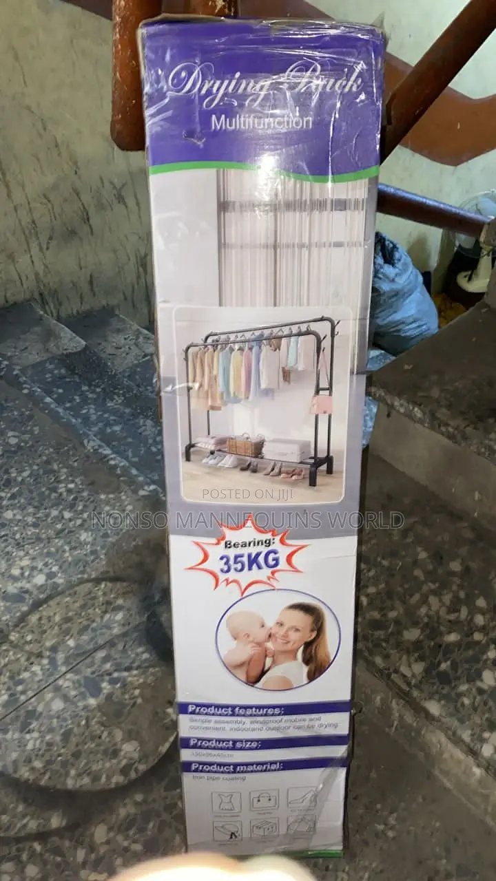 35kg Load Capacity Double Clothes Rack Display