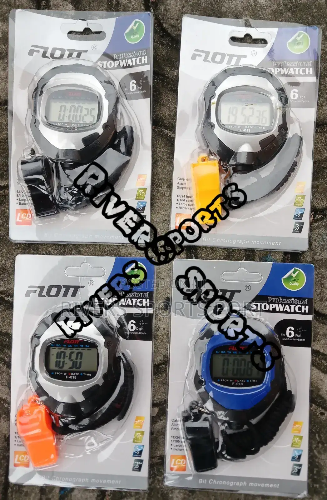Flott Profesional Digital Stopwatch Time Date Alarm Whistle