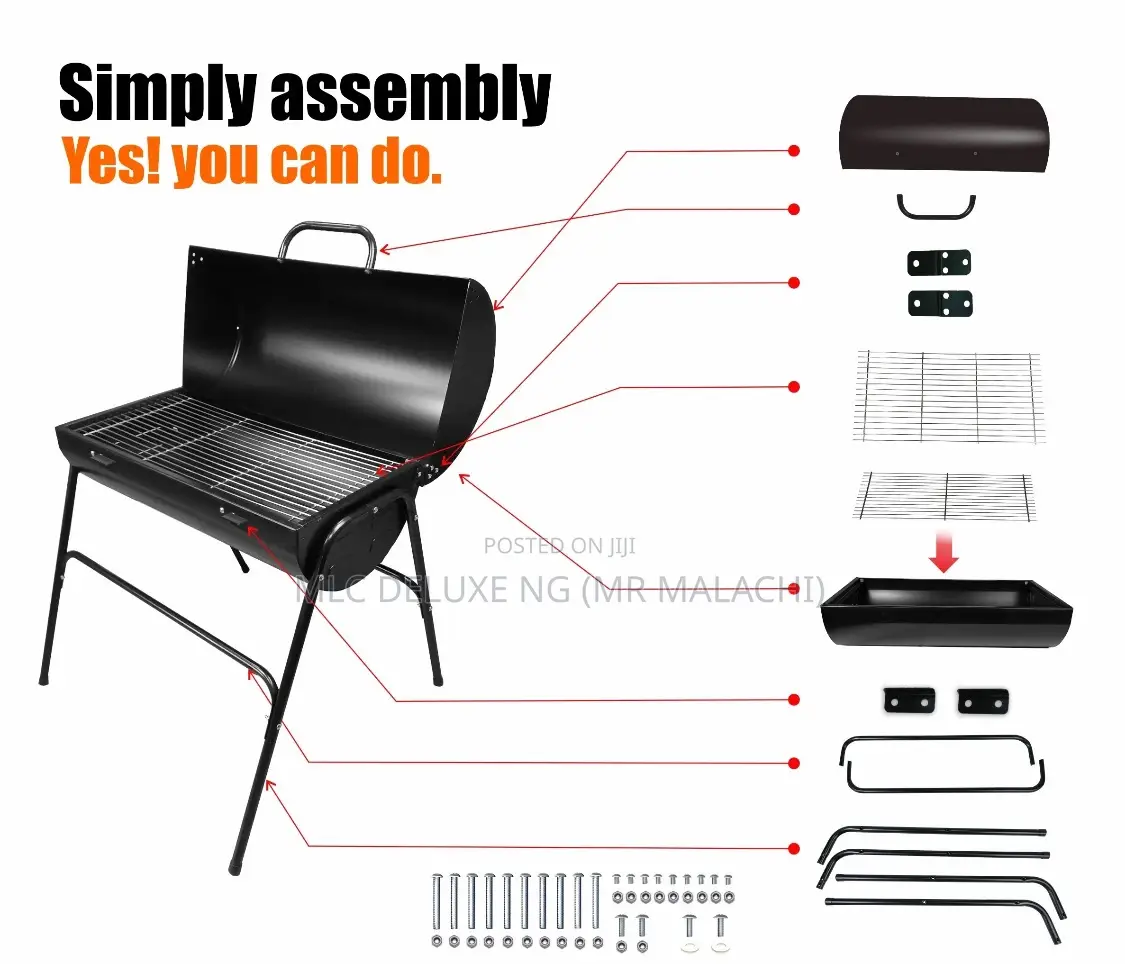 Portable Outdoor Charcoal Barbecue Griller/Hangout BBQ Grill