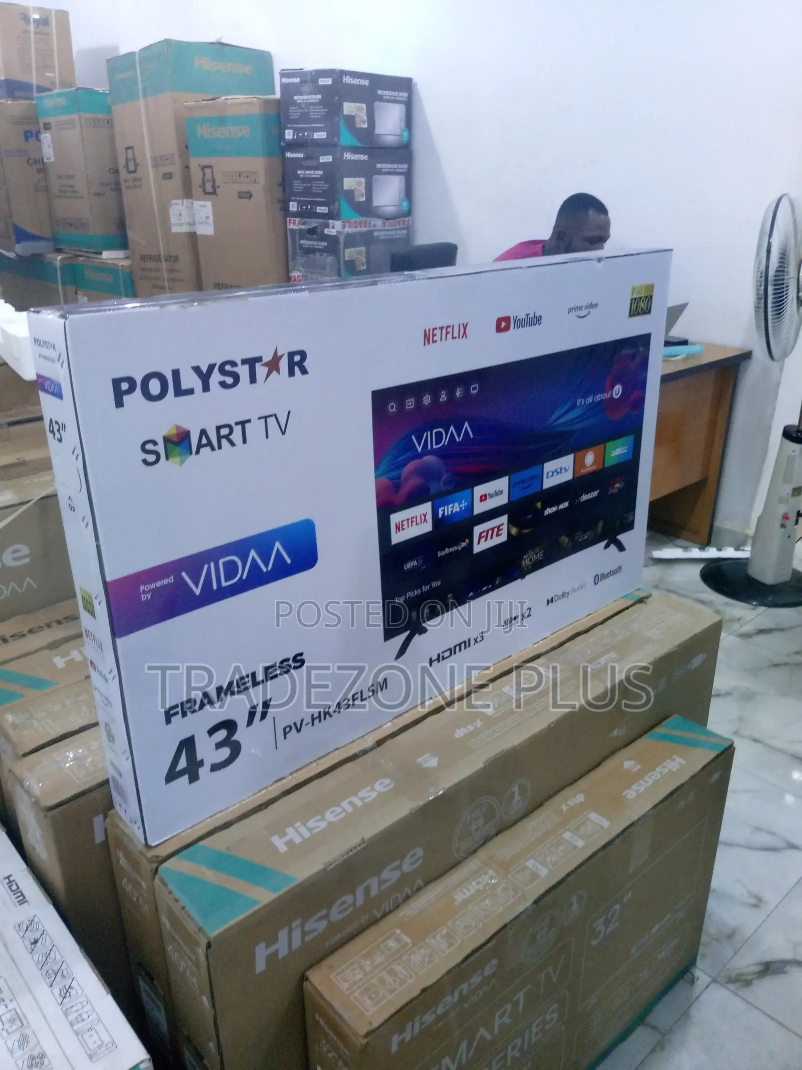 Polystar 43" Flat Screen Smart TV Pv-Hk43flsm