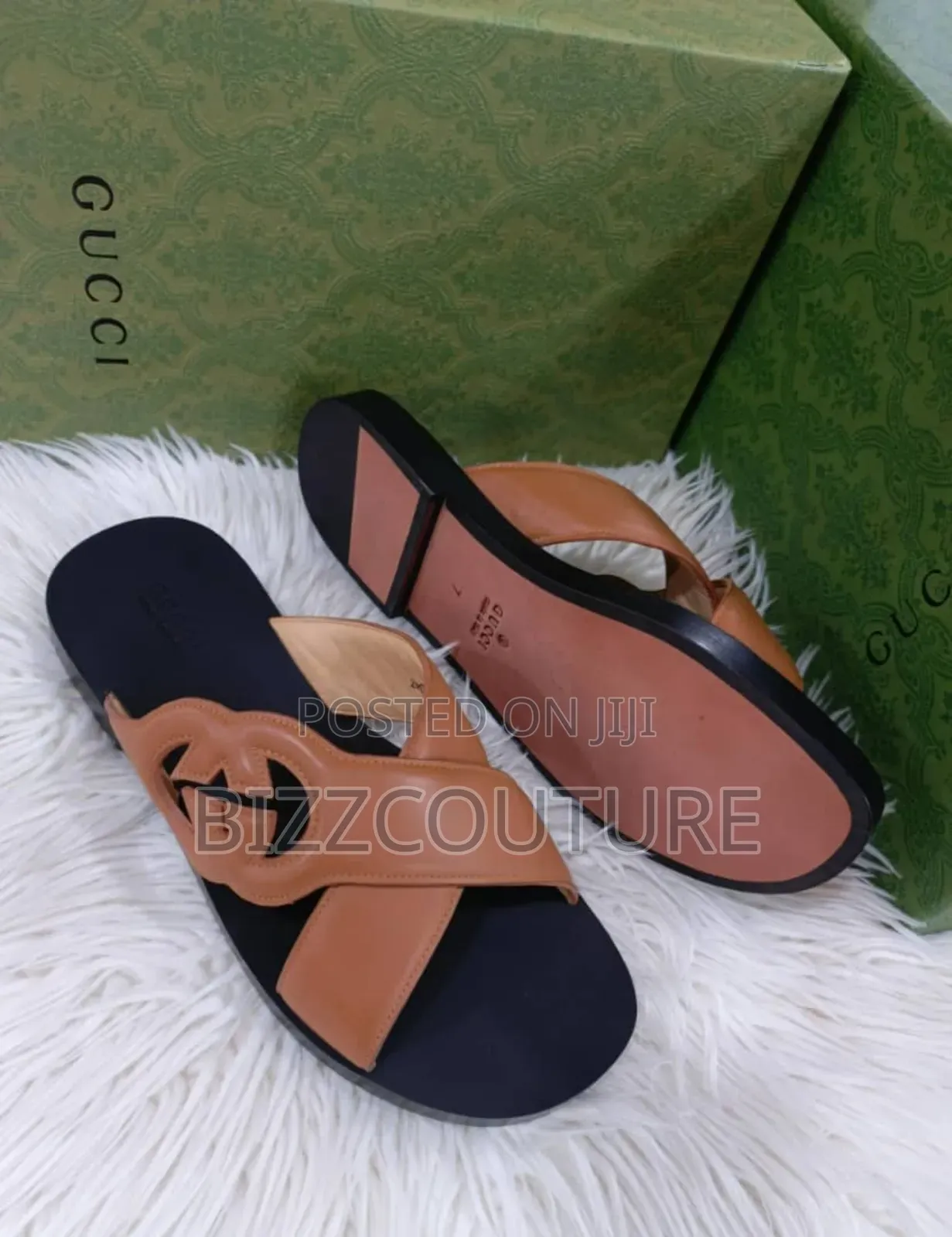 Original Gucci Leather Slippers Available in Store