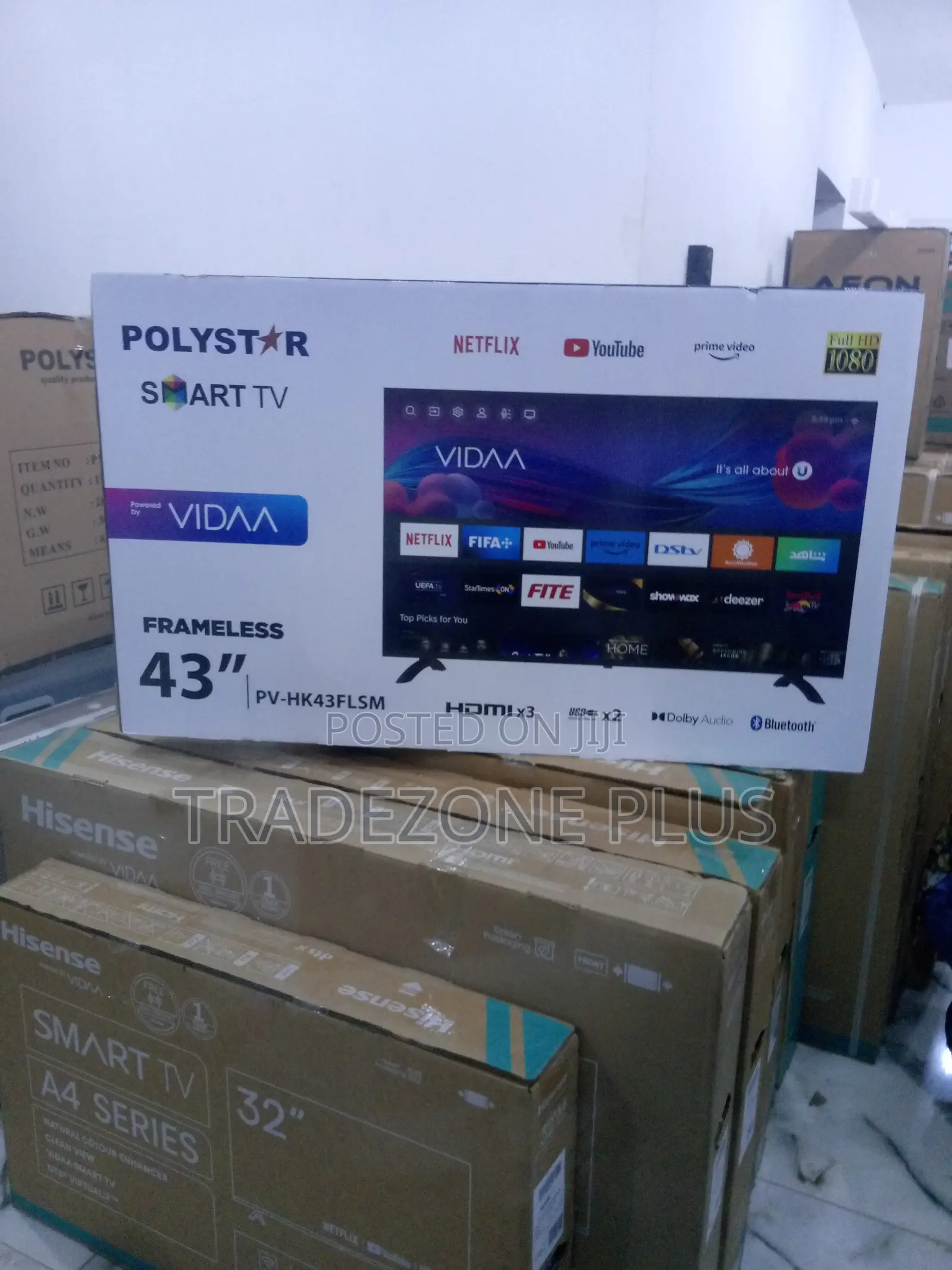 New Vidaa Powered Polystar 43" Smart TV