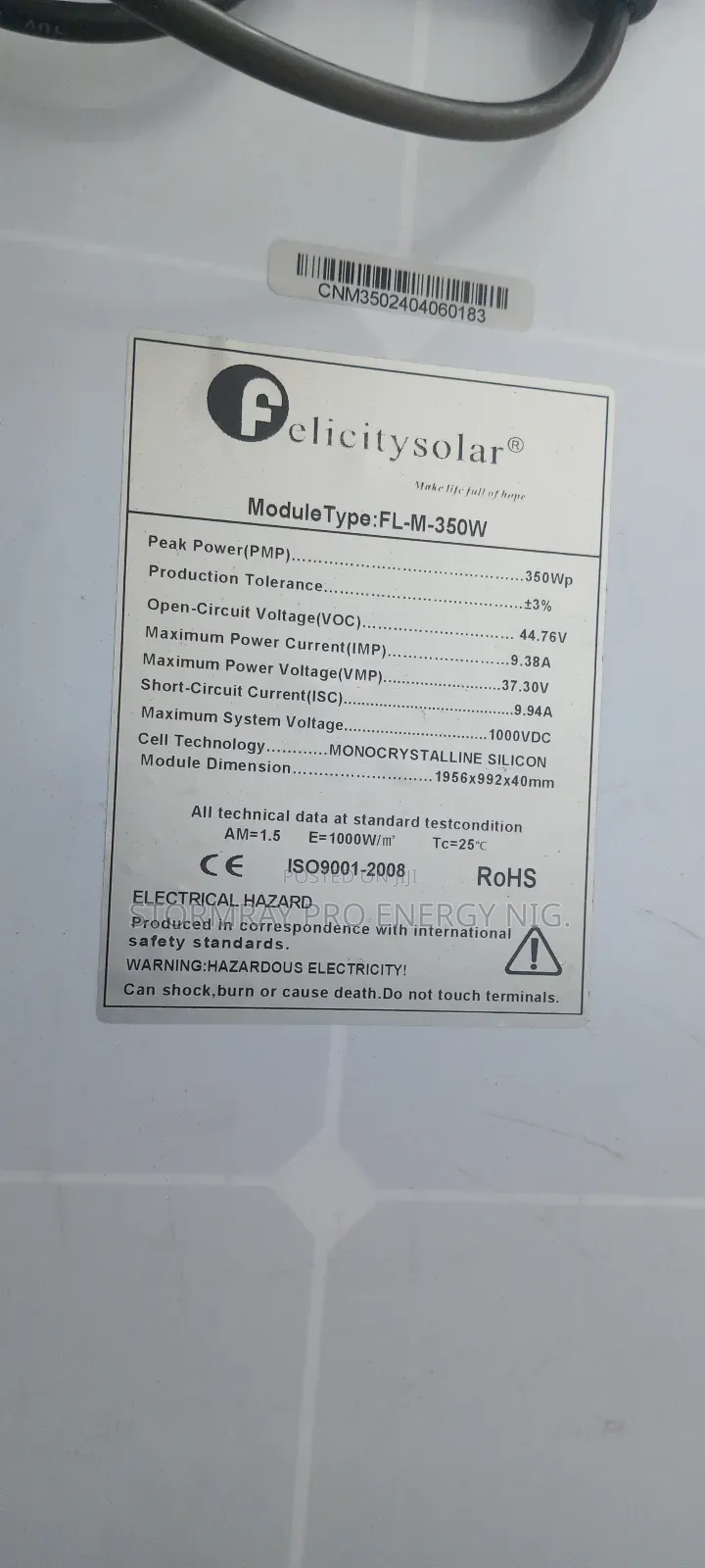 350watts Felicity Solar Panels Available