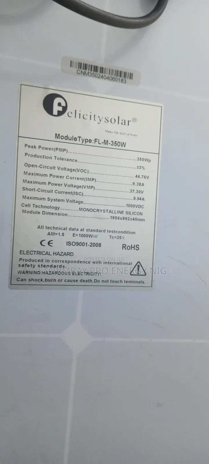 350watts Felicity Solar Panels Available