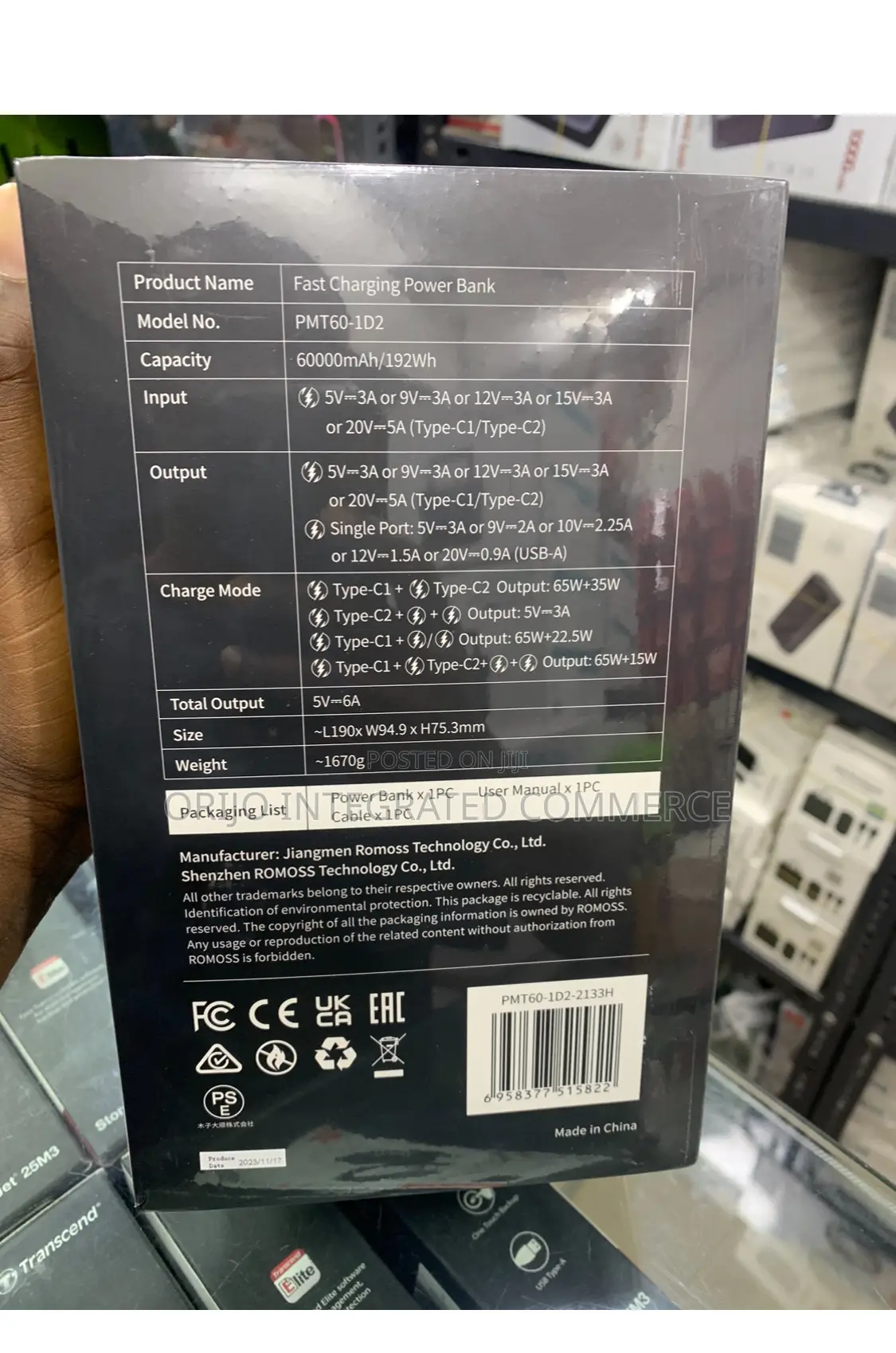 Romoss 100w 60000mah Bidirectional Fast Charging Power Bank