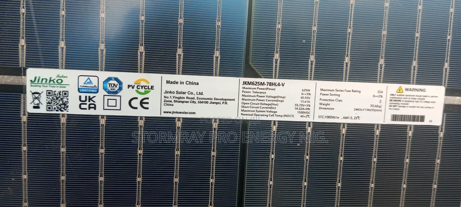 625watts Jinko Solar Panels Available