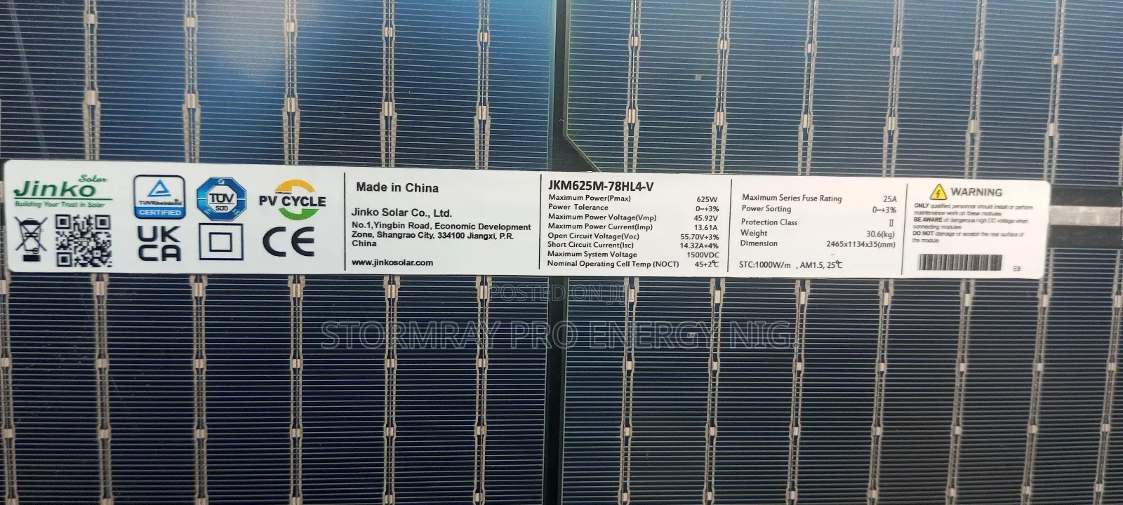 625watts Jinko Solar Panels Available