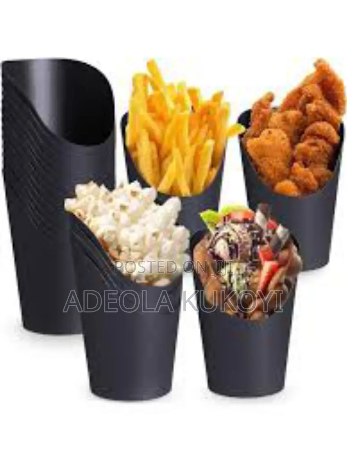 16oz Black Fries Cup - 1000pcs