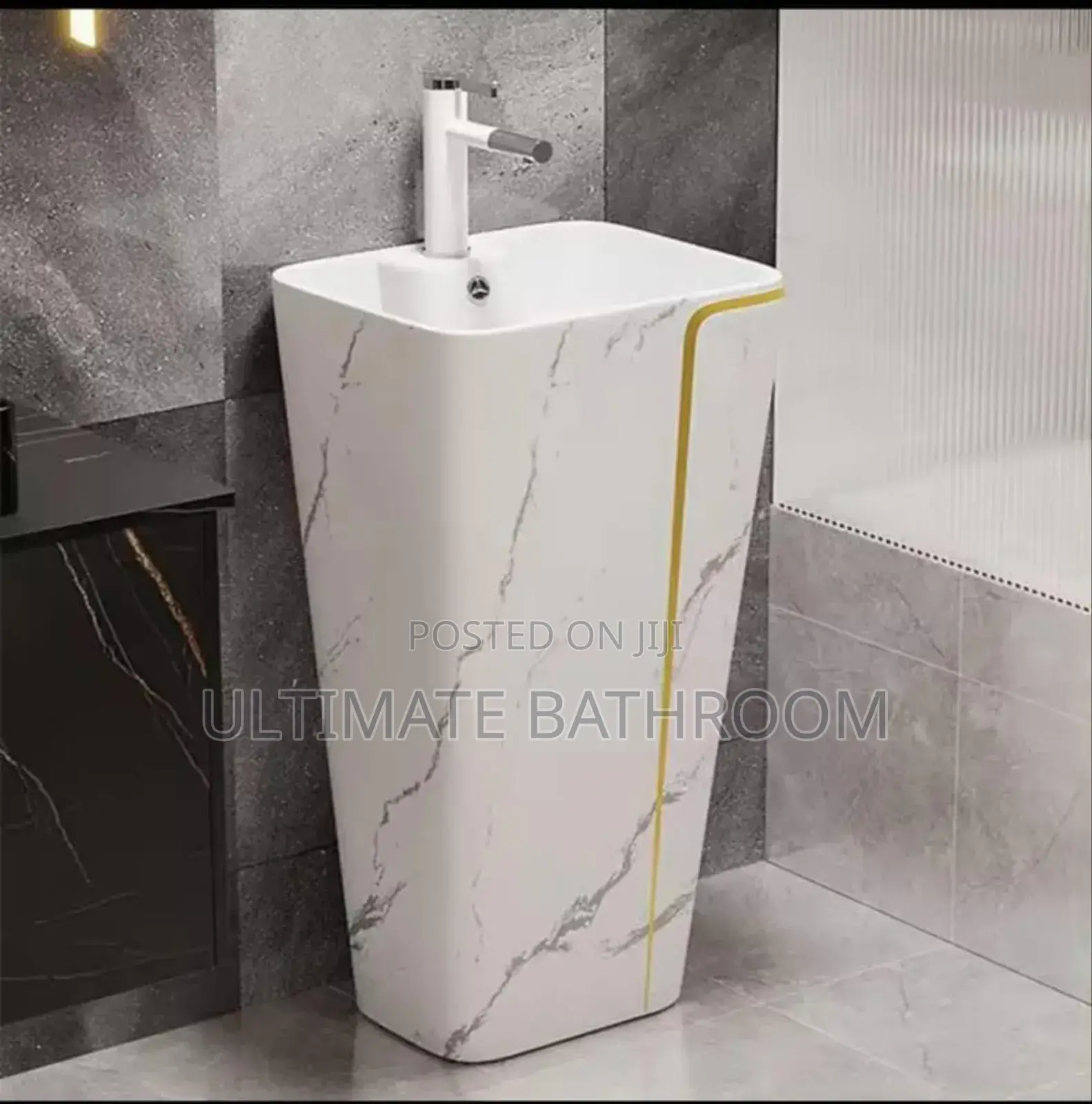 White Carrara Stand Alone Basin