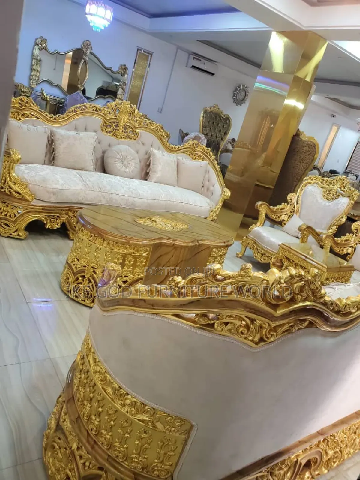 Full Set of High Quality Turkish Royal Fabric Sofa Chair