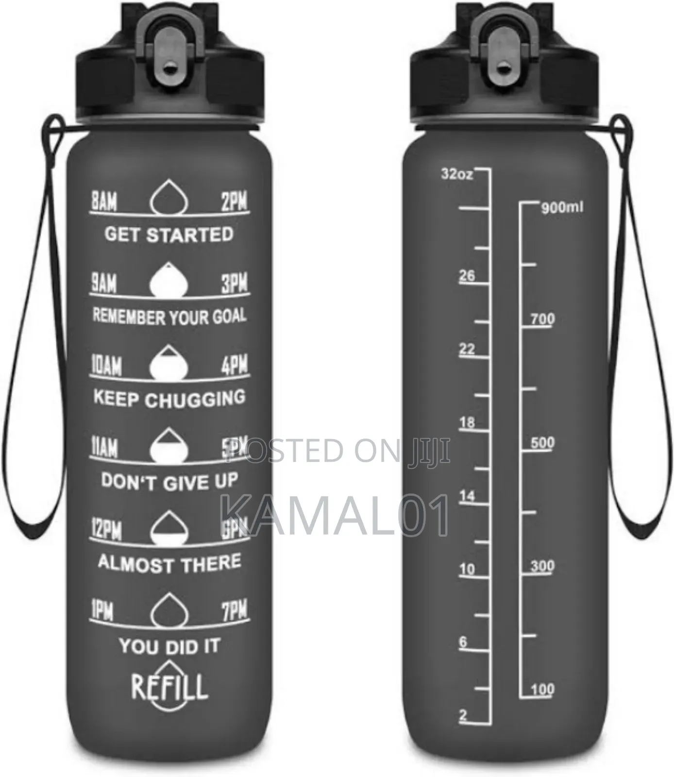 3 in 1 Sports Water Bottle With Time to Drink 