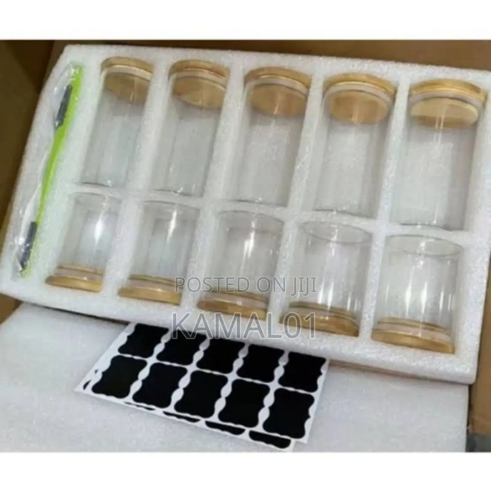 Airtight Spices Container With Stickers and Pen - 12pcs.