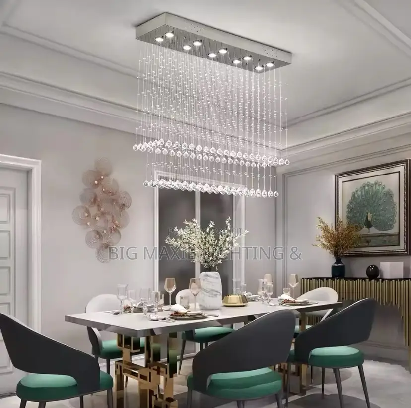 Luxury Silver Crystal Raindrop Living Room Chandelier