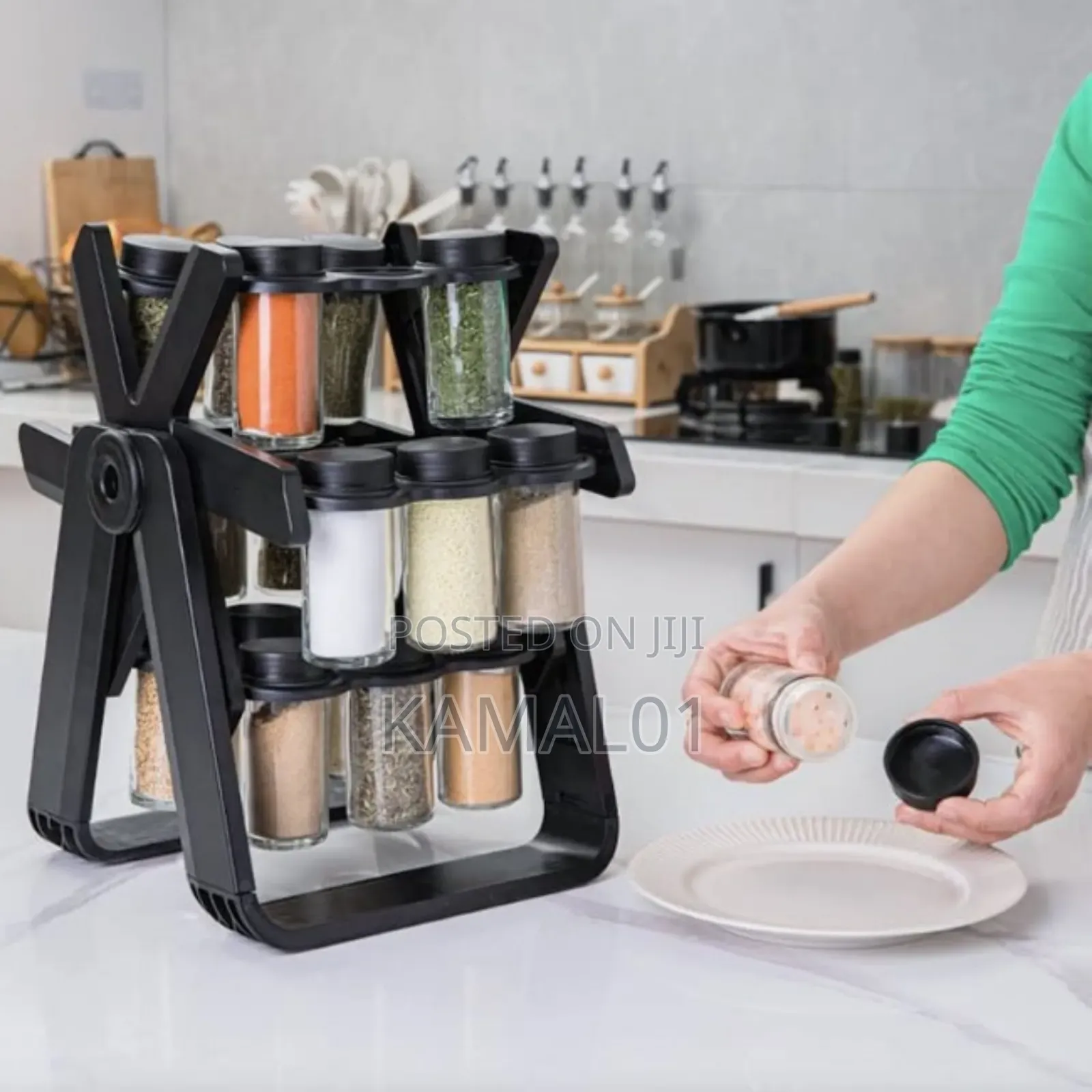 Rotating Spices Rack - 18 Spice Jar Hold