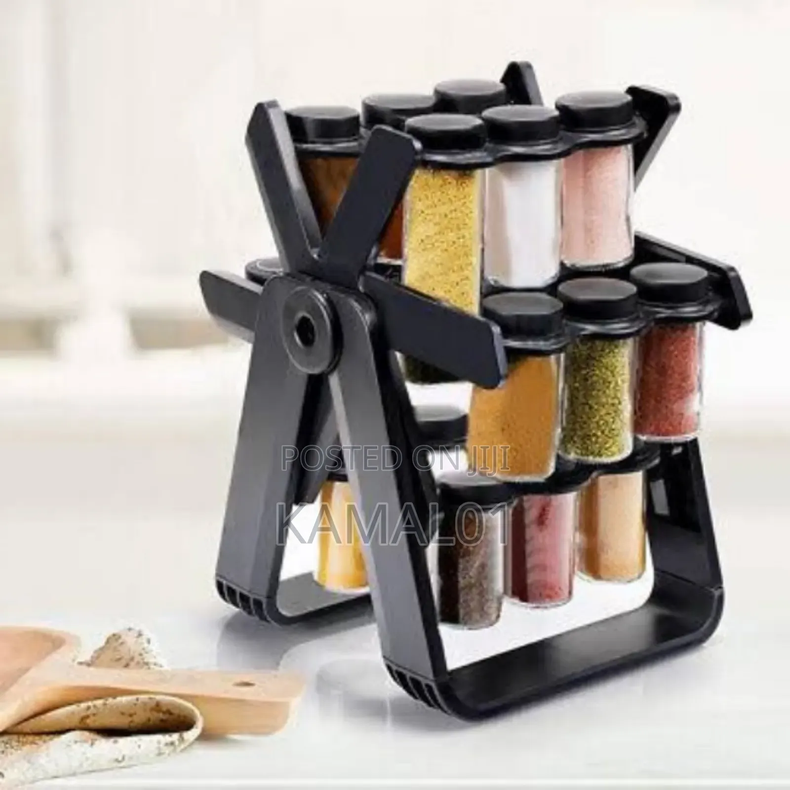 Rotating Spices Rack - 18 Spice Jar Hold